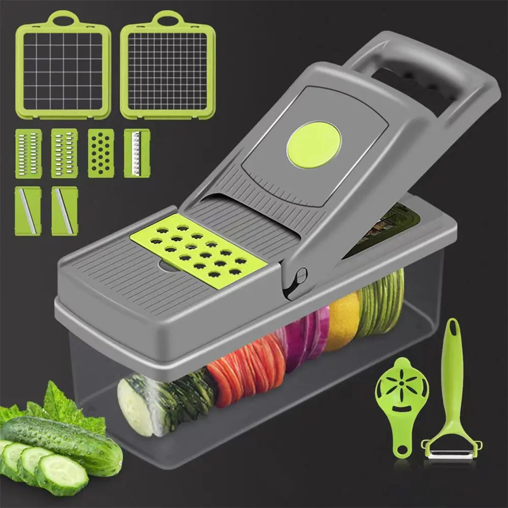 Kitchen Vegetable Chopper Multifunctional Onion Potato Carrot Shredder Fruit Slicer 14/16 in 1 Kitchen Acceesories Cocina